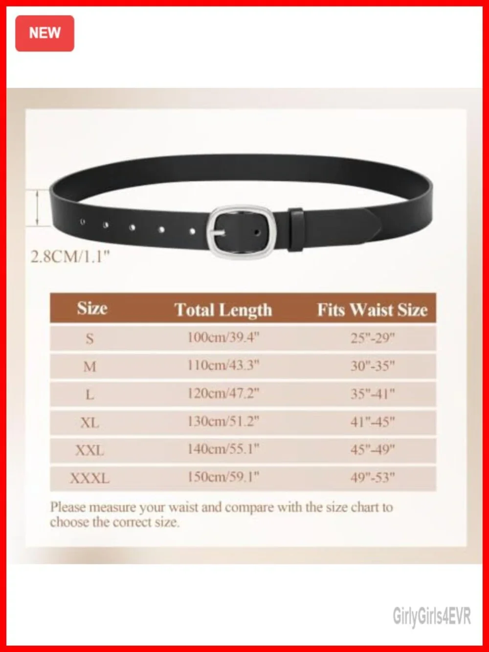 Women's Faux Leather Belt Gold Buckle Waist Belt For Jeans